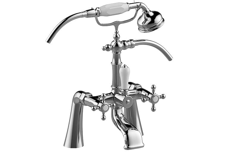 Graff Adley – Μπαταρία Λουτρού Πάγκου – Deck-mounted Bathtub With Hand Shower Set (ceramic Handle) (E-3890-C2)