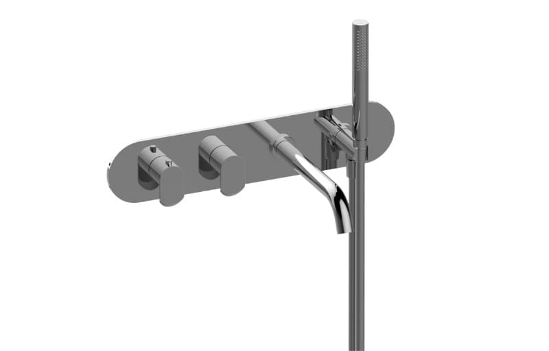 Graff Phase – Μπαταρία Λουτρού Τοίχου – Wall-mtd Thermostatic Bath & Shower With Hand Shower Set (EL7.690H-LM45E0-T)