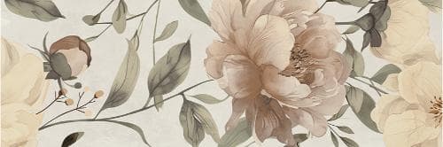Ceramica Euro Spatula 30x90 Peonies Warm
