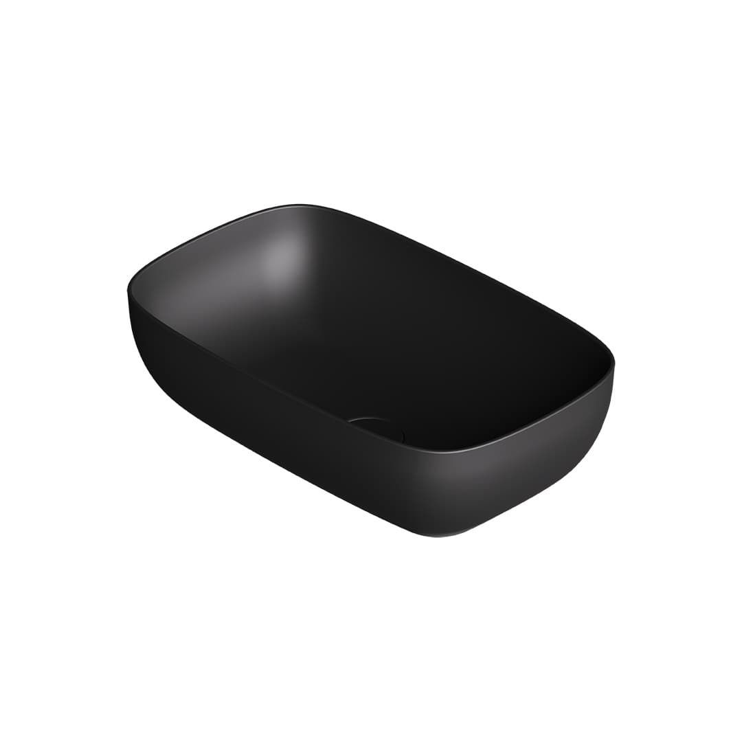 Alice Form Rectangular 60x37 h15 – Νιπτήρας Επικαθήμενος – Matt Black (22450108)
