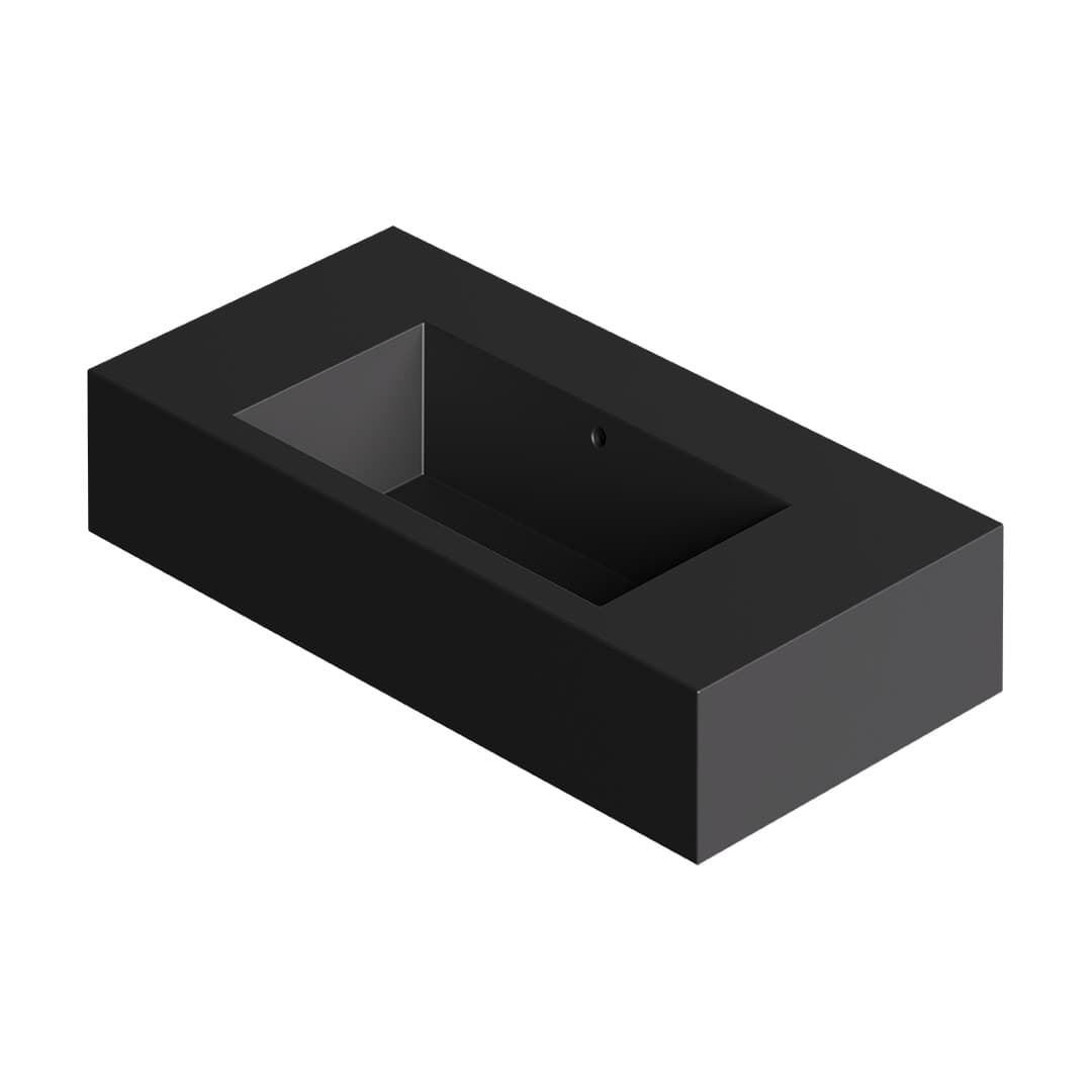 Alice Kubo 100x50 – Νιπτήρας Επικαθήμενος – Matt Black (35710108)