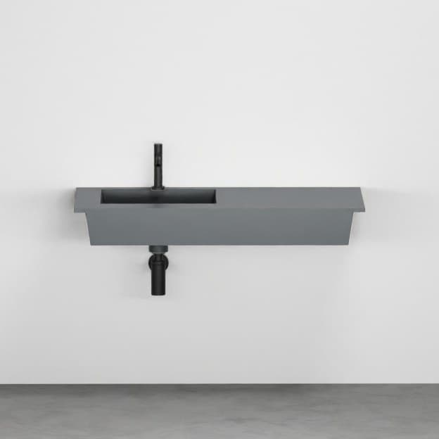 Cielo Suspended Era 100 with left basin – Νιπτήρας Επικαθήμενος – Basalto (ERLA100SXCOLOR BA)