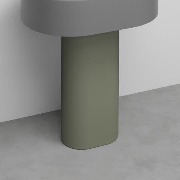 Cielo Itaca with steel fitting, left side - floor drain – Βάση Νιπτήρα – Agave (ITCOLCCOLOR AG)