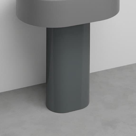 Cielo Itaca with steel fitting, left side - floor drain – Βάση Νιπτήρα – Fumo (ITCOLCCOLOR FU)