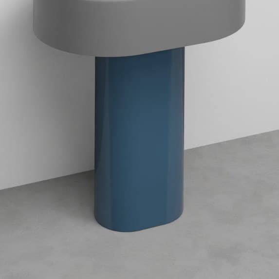 Cielo Itaca with steel fitting, left side - floor drain – Βάση Νιπτήρα – Oltremare (ITCOLCCOLOR OL)
