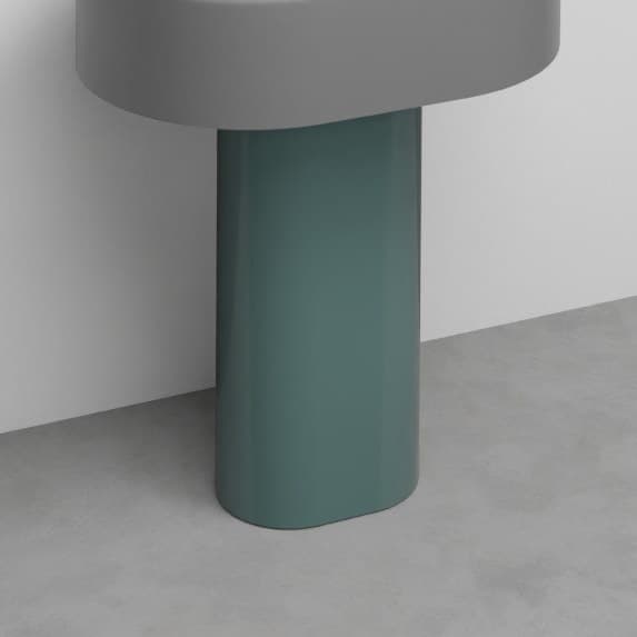 Cielo Itaca with steel fitting, left side - floor drain – Βάση Νιπτήρα – Smeraldo (ITCOLCCOLOR SM)