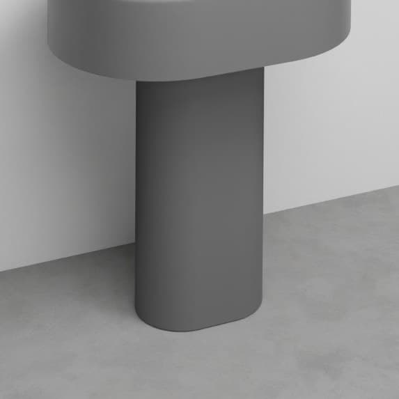 Cielo Itaca with steel fitting, right side - wall drain – Βάση Νιπτήρα – Cemento (ITCOLPCOLOR CM)