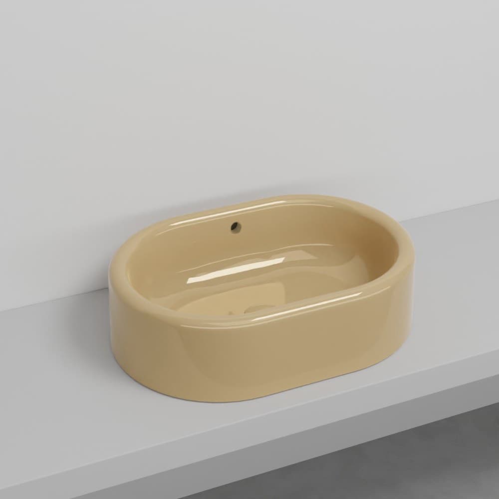 Cielo Itaca oval with overflow – Νιπτήρας Επικαθήμενος – Anemone (ITLAOTRCOLOR AM)