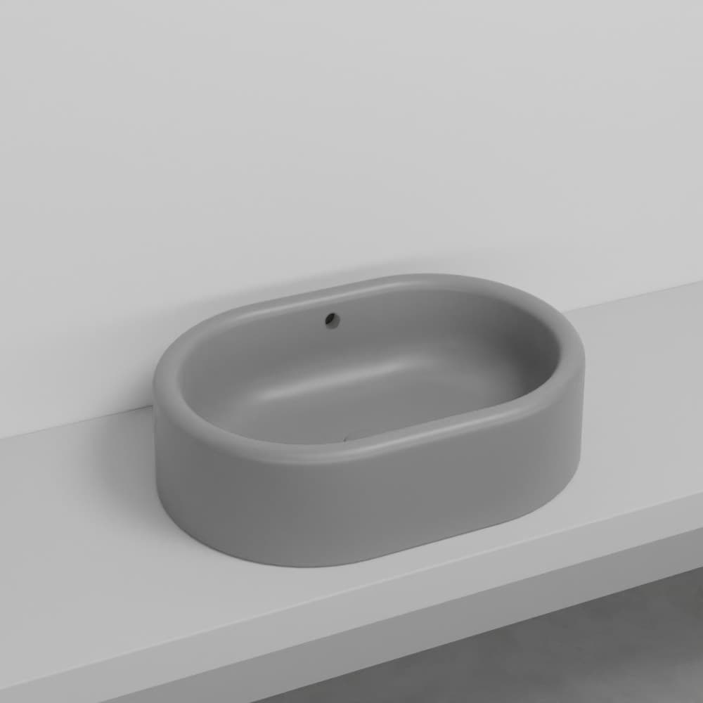 Cielo Itaca oval with overflow – Νιπτήρας Επικαθήμενος – Cemento (ITLAOTRCOLOR CM)
