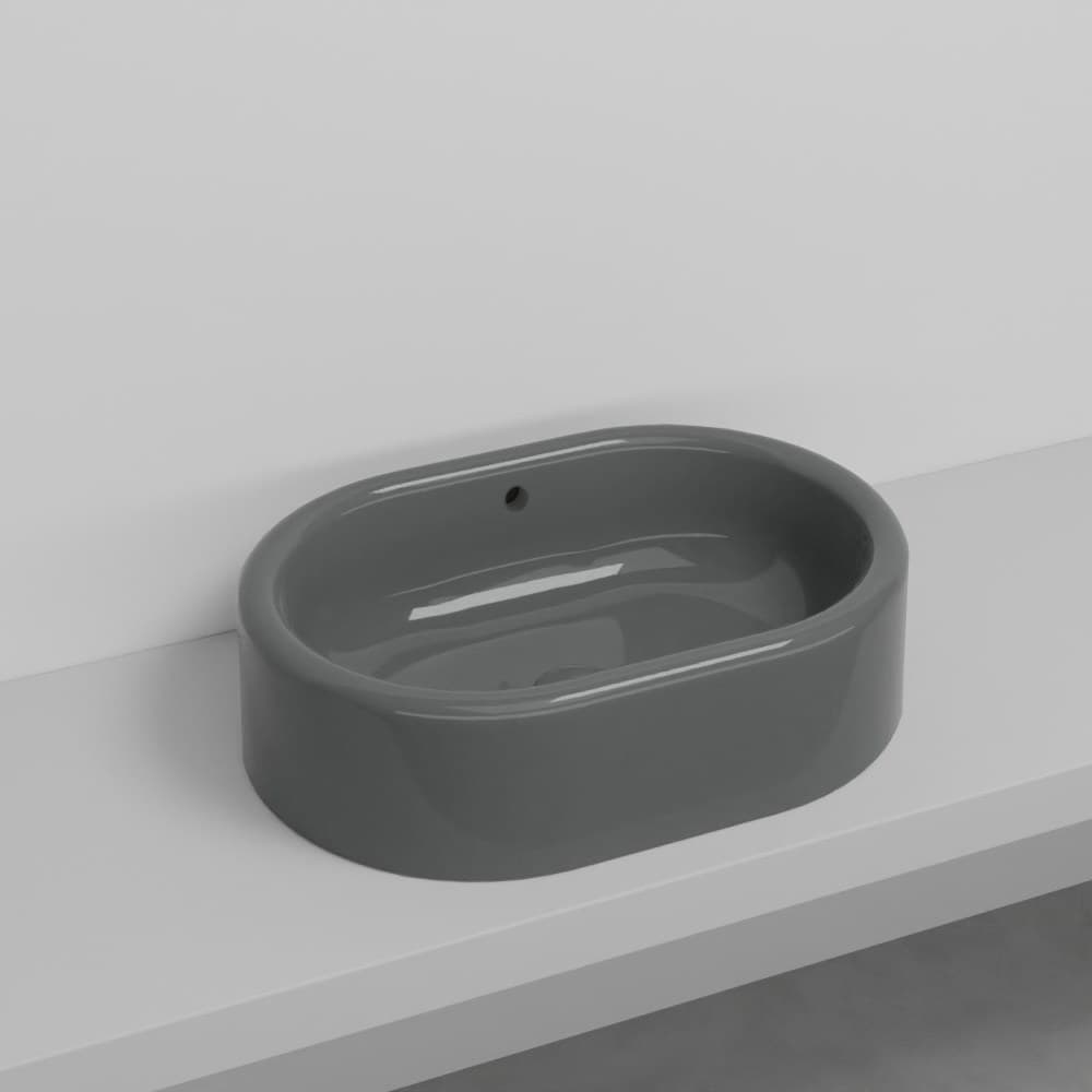 Cielo Itaca oval with overflow – Νιπτήρας Επικαθήμενος – Fumo (ITLAOTRCOLOR FU)