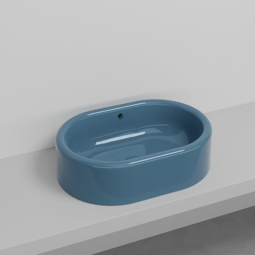 Cielo Itaca oval with overflow – Νιπτήρας Επικαθήμενος – Oltremare (ITLAOTRCOLOR OL)