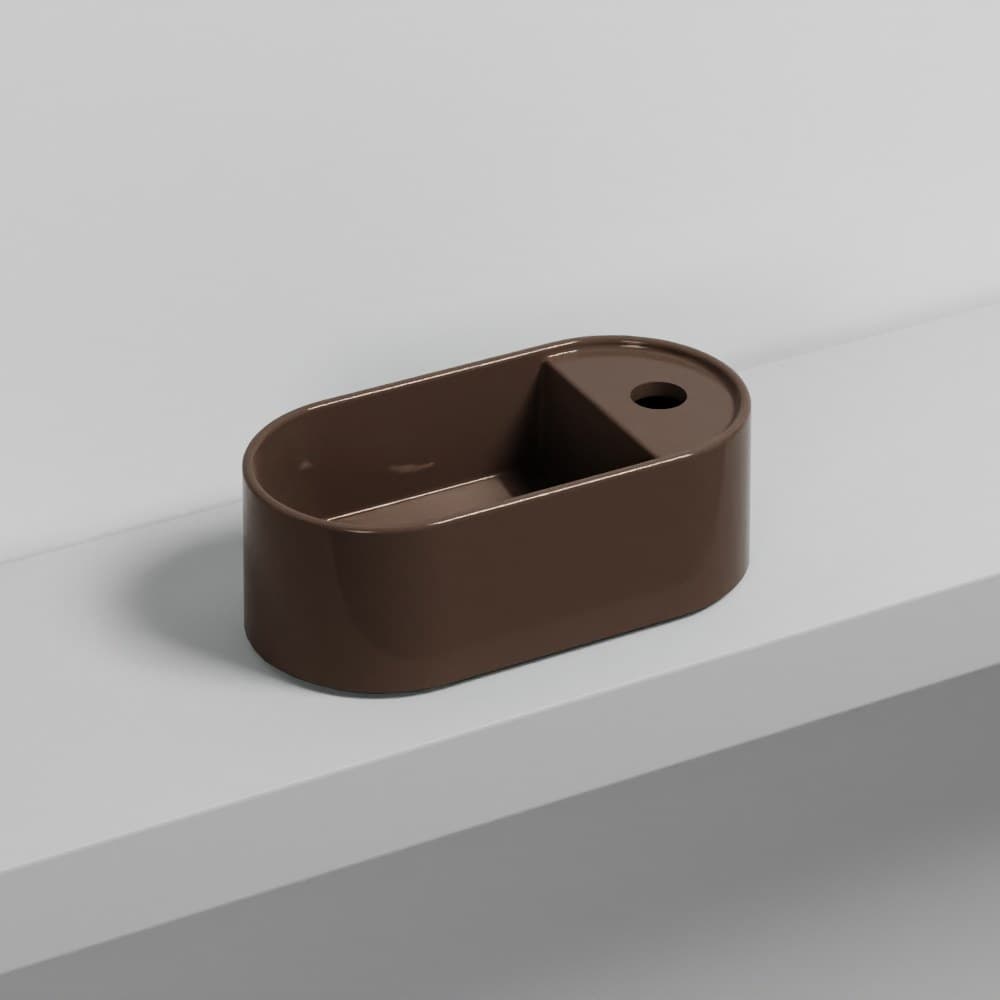 Cielo Les Petites Ovale with one hole – Νιπτήρας Επικαθήμενος – Cioccolato (LPLAOCOLOR CL)