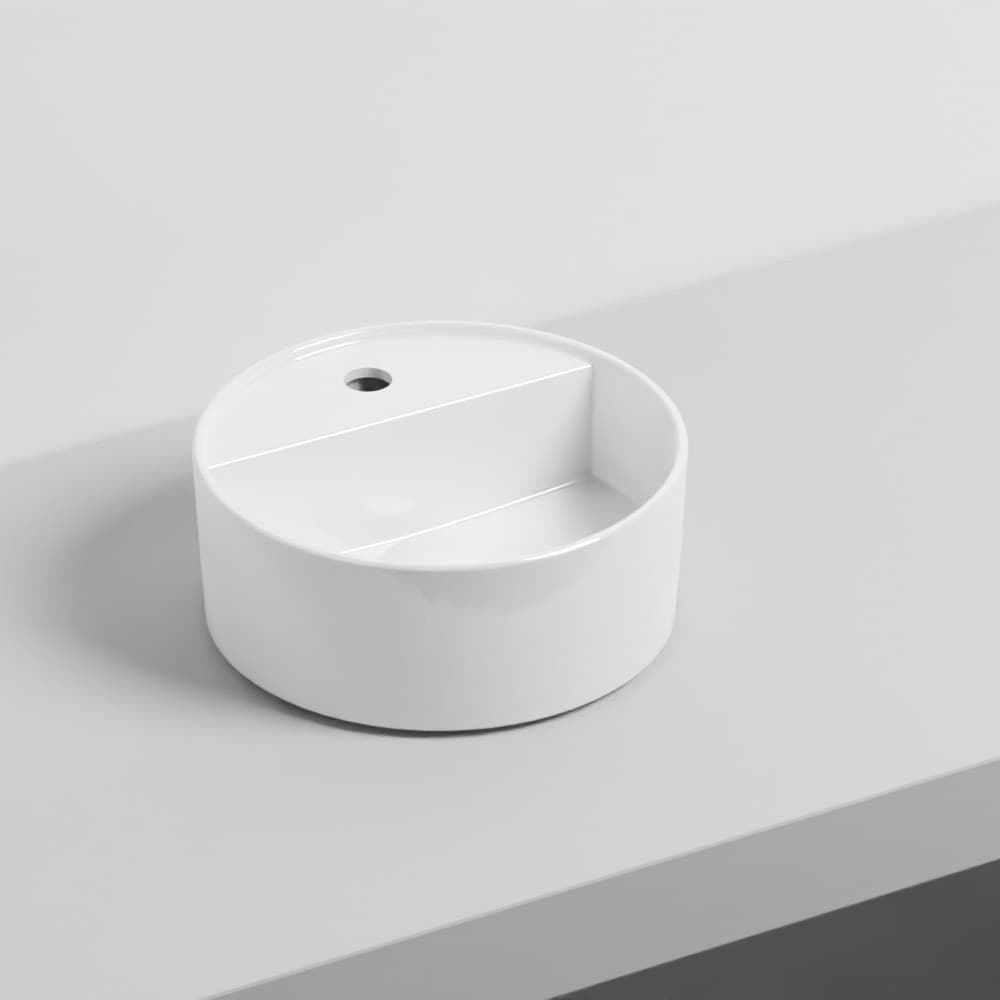 Cielo Les Petites Round with one hole 28 – Νιπτήρας Επικαθήμενος – White Glossy (LPLAT BL)