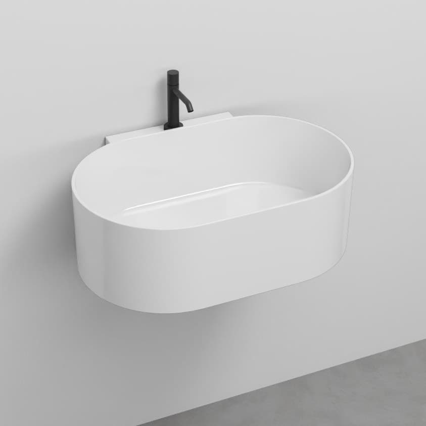 Cielo Otis oval with one hole – Νιπτήρας Επικαθήμενος – White Glossy (OTLS BL)