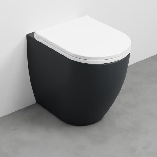 Cielo Smile MINI 48 with wall trap – Λεκάνη Δαπέδου – Basalto (SMVAPRCOLOR BA)