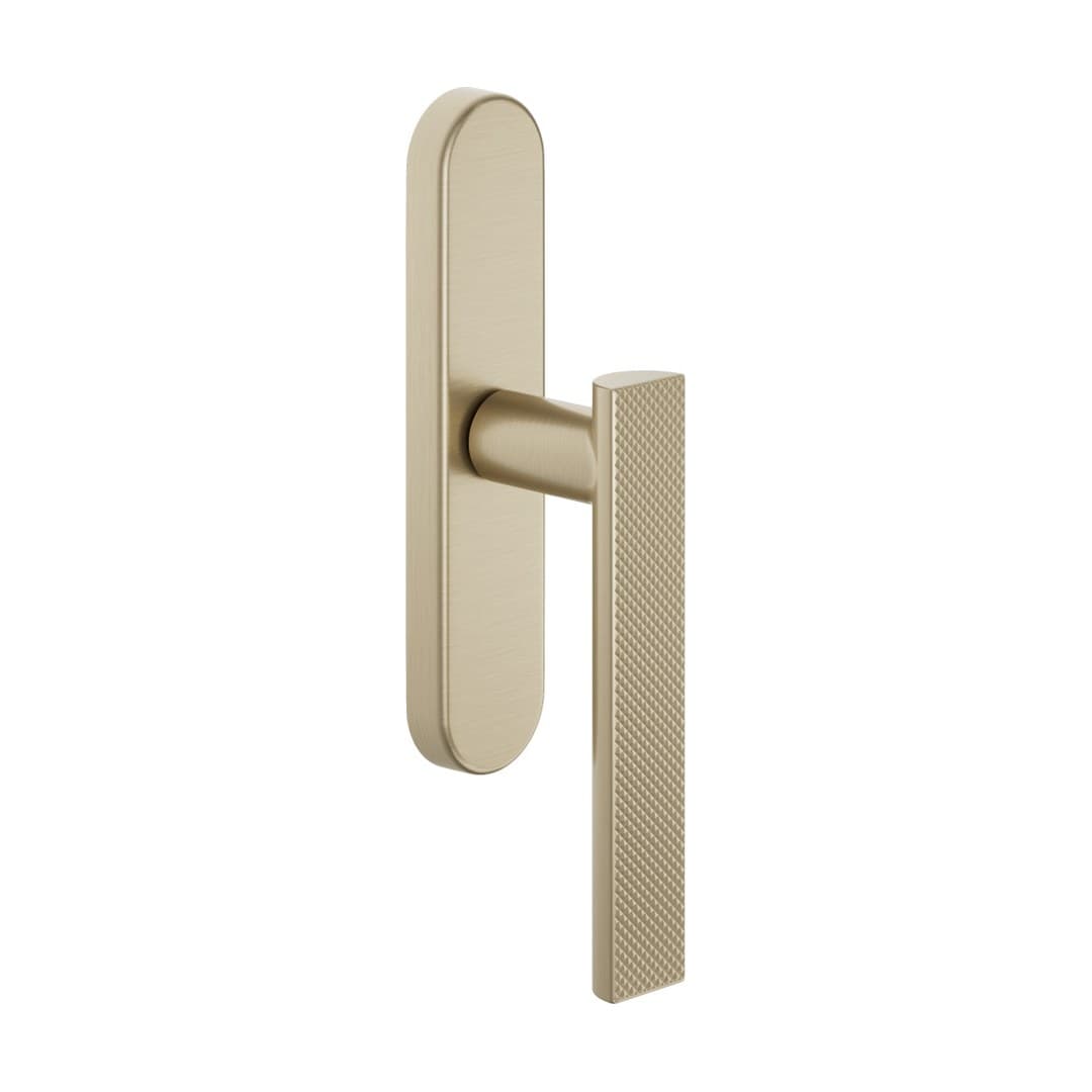 DnD Anik Brilliant – Πόμολο Παραθύρου – Cremonese su placca ovale – Champagne satin gold (AB20C-PVD-SH)