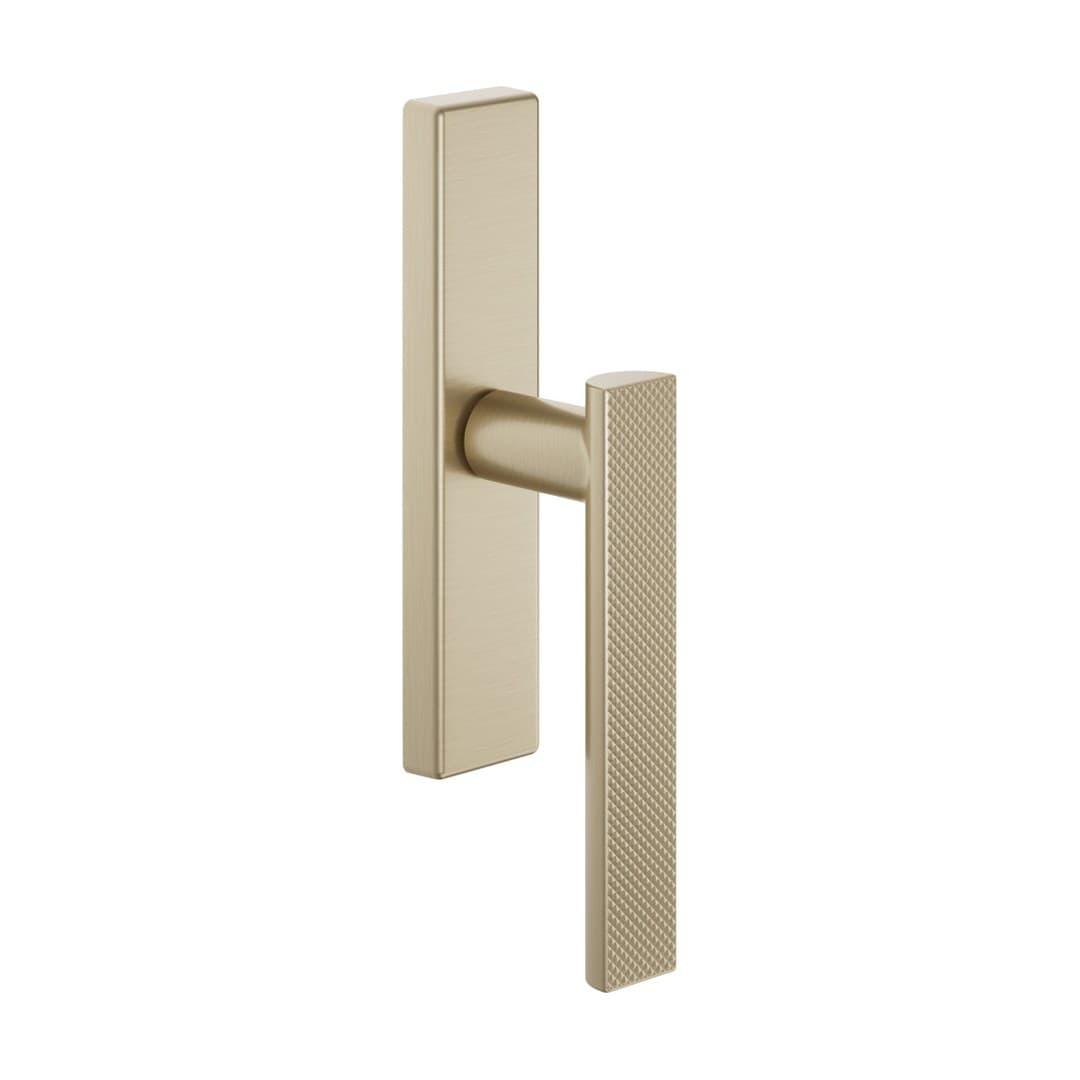 DnD Anik Brilliant 02 – Πόμολο Παραθύρου – Cremonese su placca rettangolare – Champagne satin gold (AB23C-PVD-SH)
