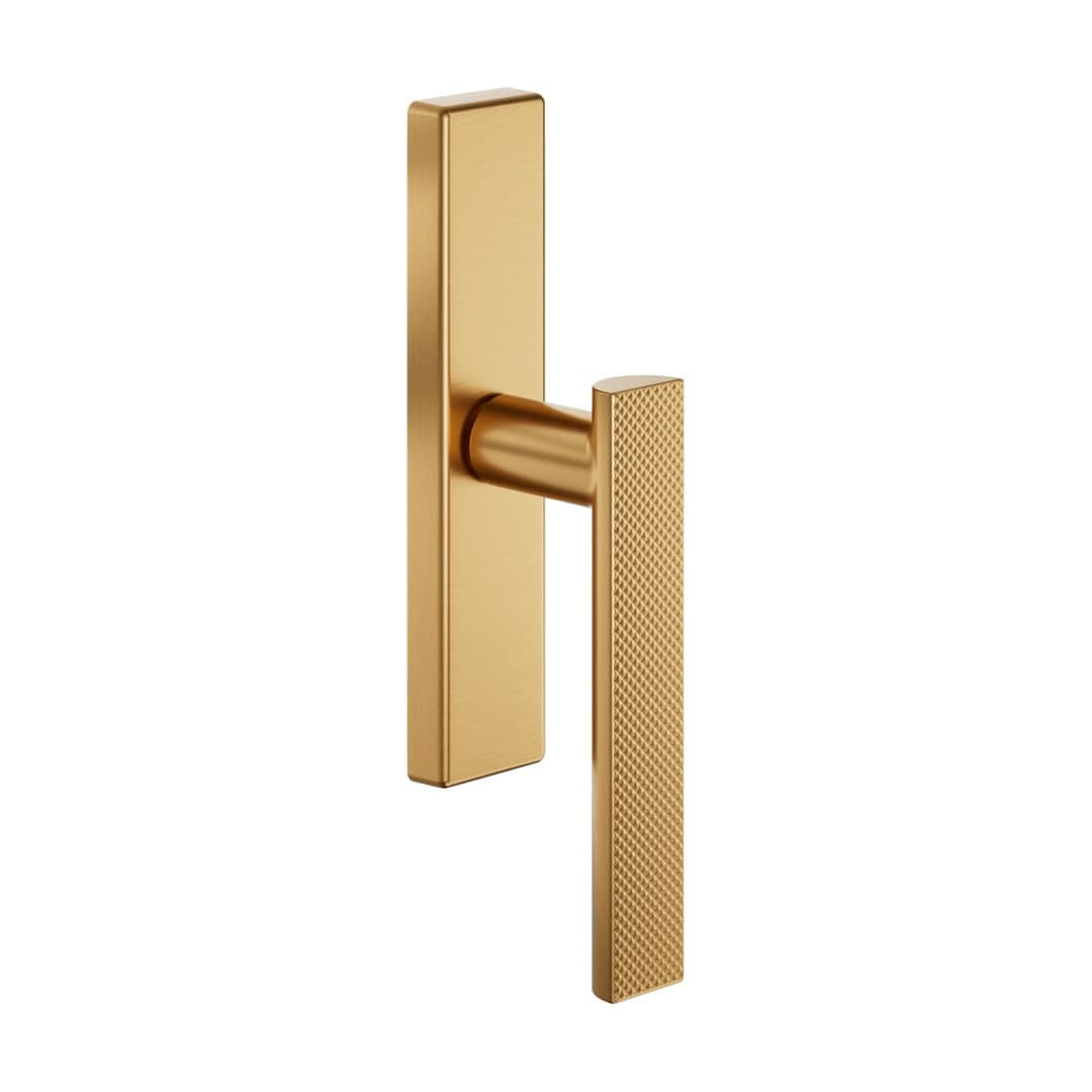 DnD Anik Brilliant 02 – Πόμολο Παραθύρου – Cremonese su placca rettangolare – Antique satin gold (AB24M-PVD-SG)