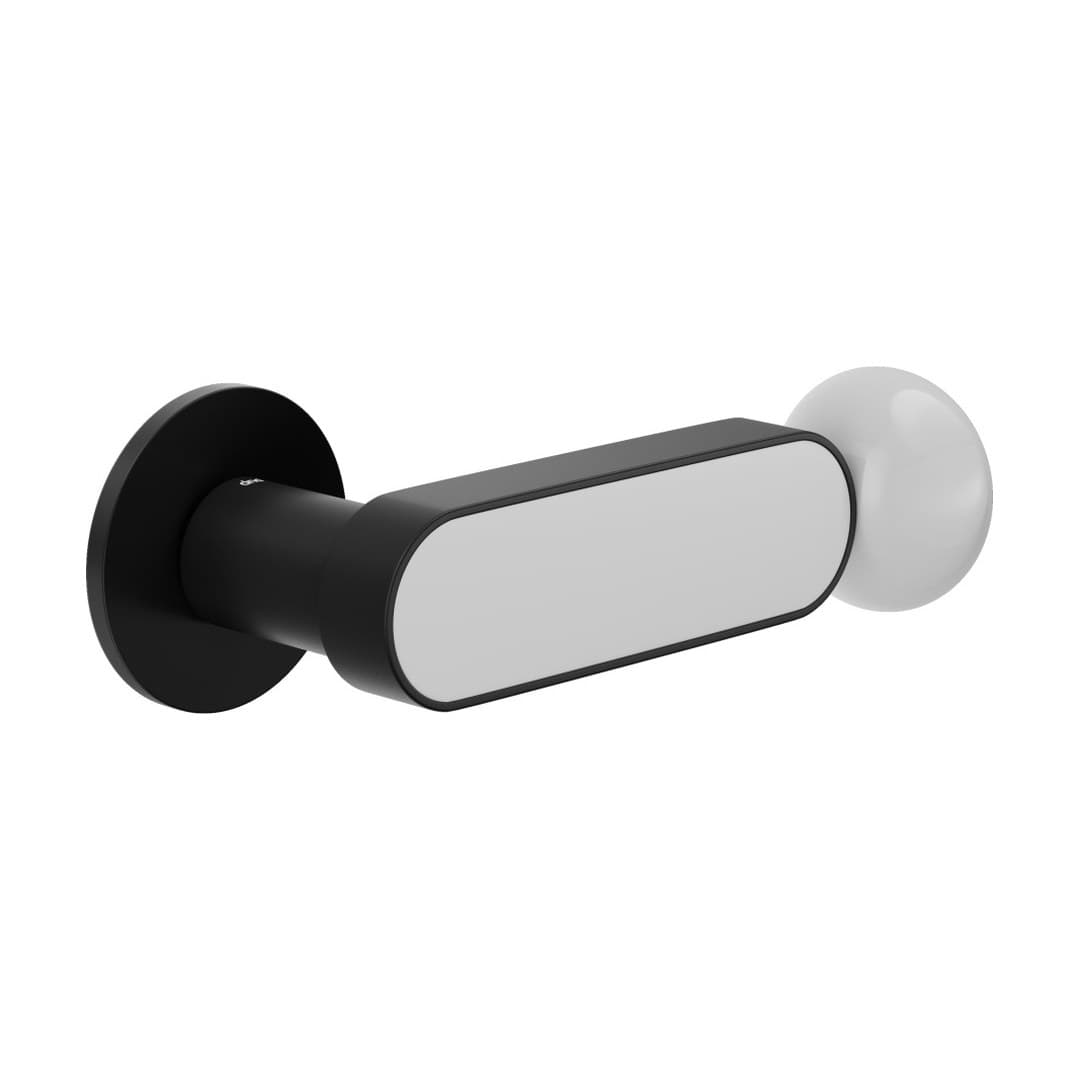 DnD Crisalide – Πόμολο Πόρτας Ροζέτα – Fine Tonda – Black + white glossy porcelain (CS40-ANE+PSW)