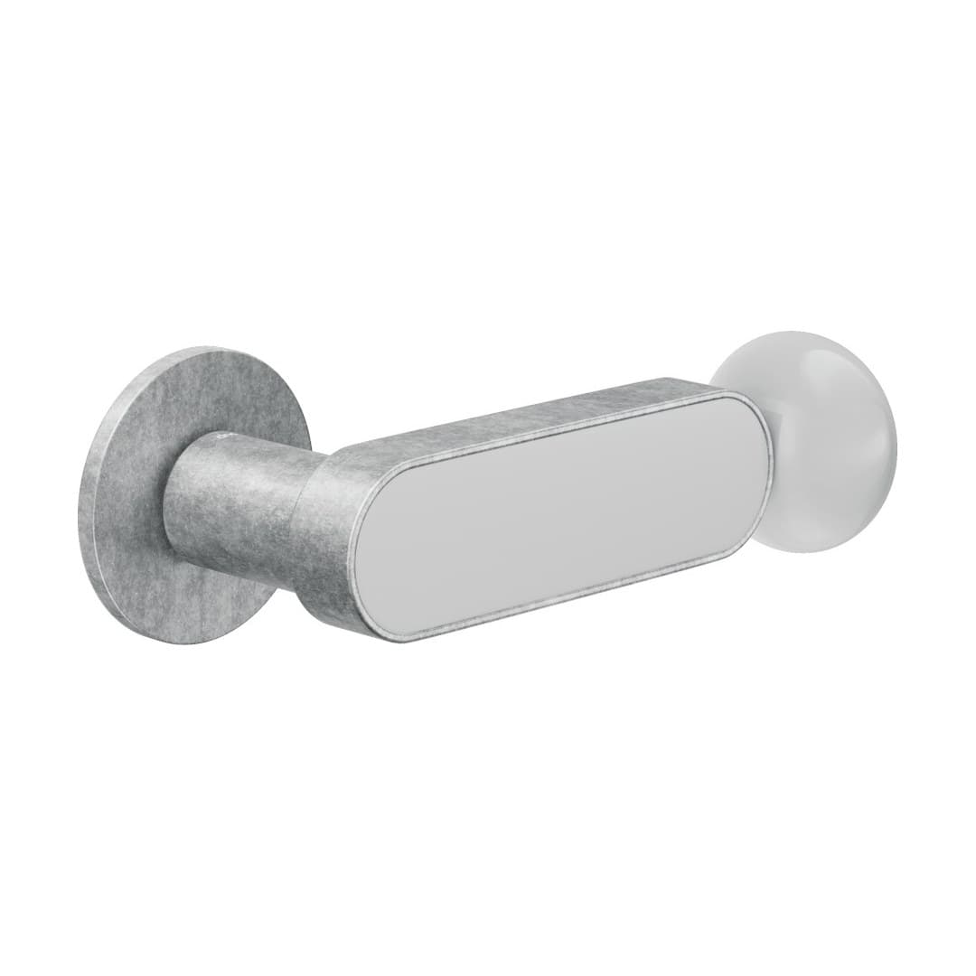 DnD Crisalide – Πόμολο Πόρτας Ροζέτα – Fine Tonda – Natural aluminium + white glossy porcelain (CS40-ANT+PSW)