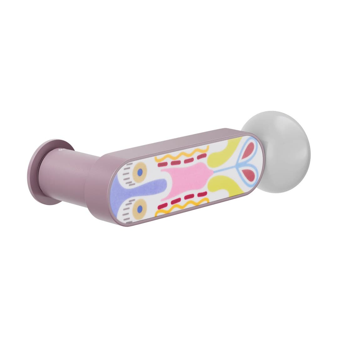 DnD Crisalide – Πόμολο Πόρτας Ροζέτα – Unico Tonda – Pastel violet + decorated glossy porcelain (CS80-AVP+PSD)