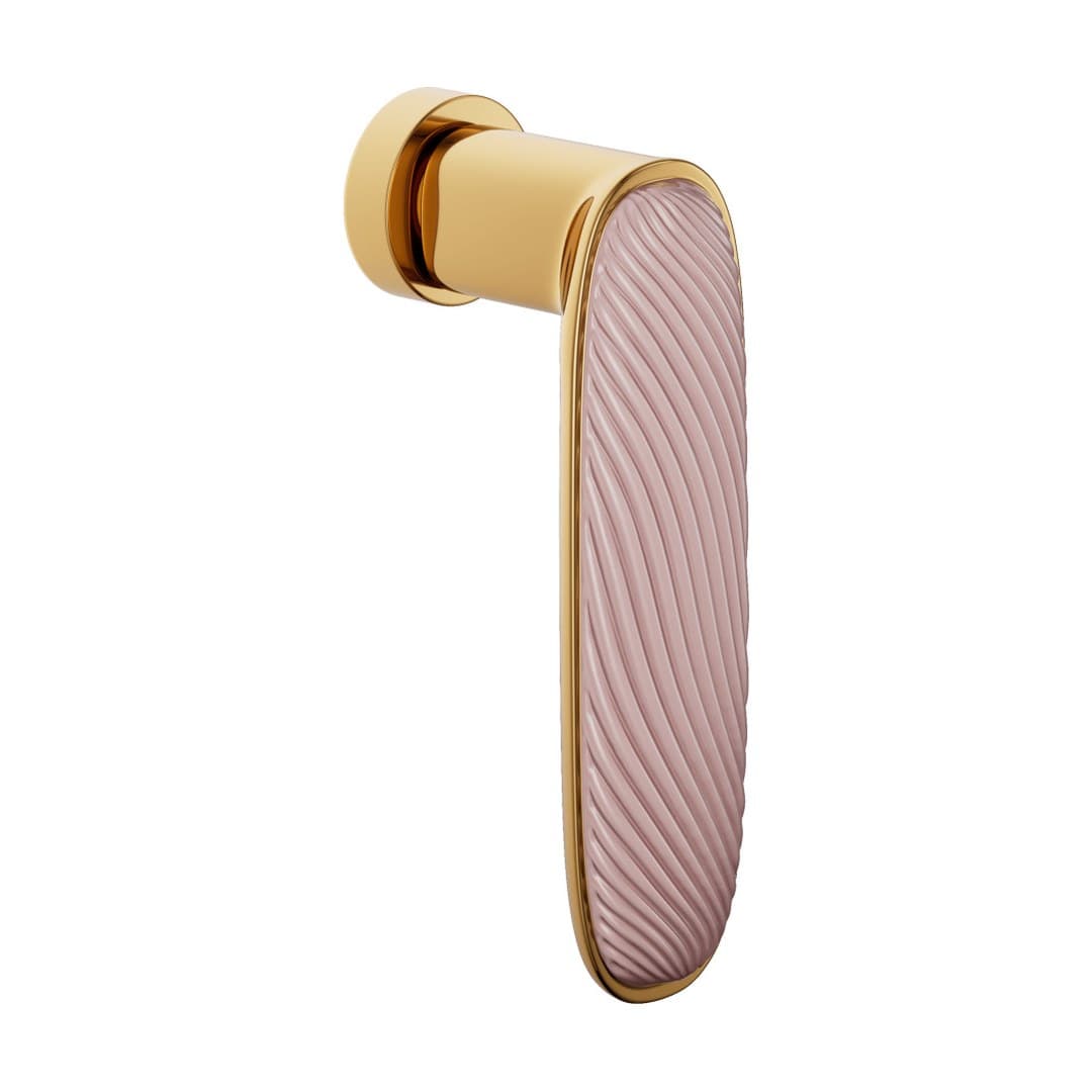 DnD Dune – Πόμολο Παραθύρου – DK Unico – Antique bright gold + cloud-pink glossy porcelain (DN22U-PVD-BG+PSR)