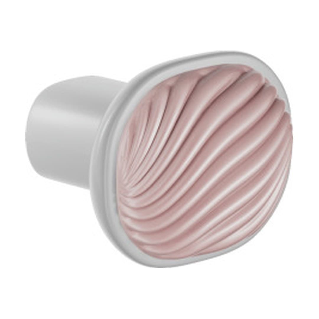 DnD Dune – Πομολάκι Επίπλου – White + cloud-pink glossy porcelain (DN70-OBN+PSR)
