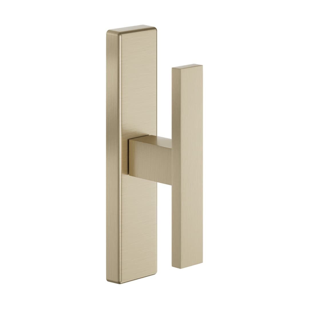 DnD Edra 02 – Πόμολο Παραθύρου – Cremonese su placca rettangolare – Champagne satin gold (ED26M-PVD-SH)