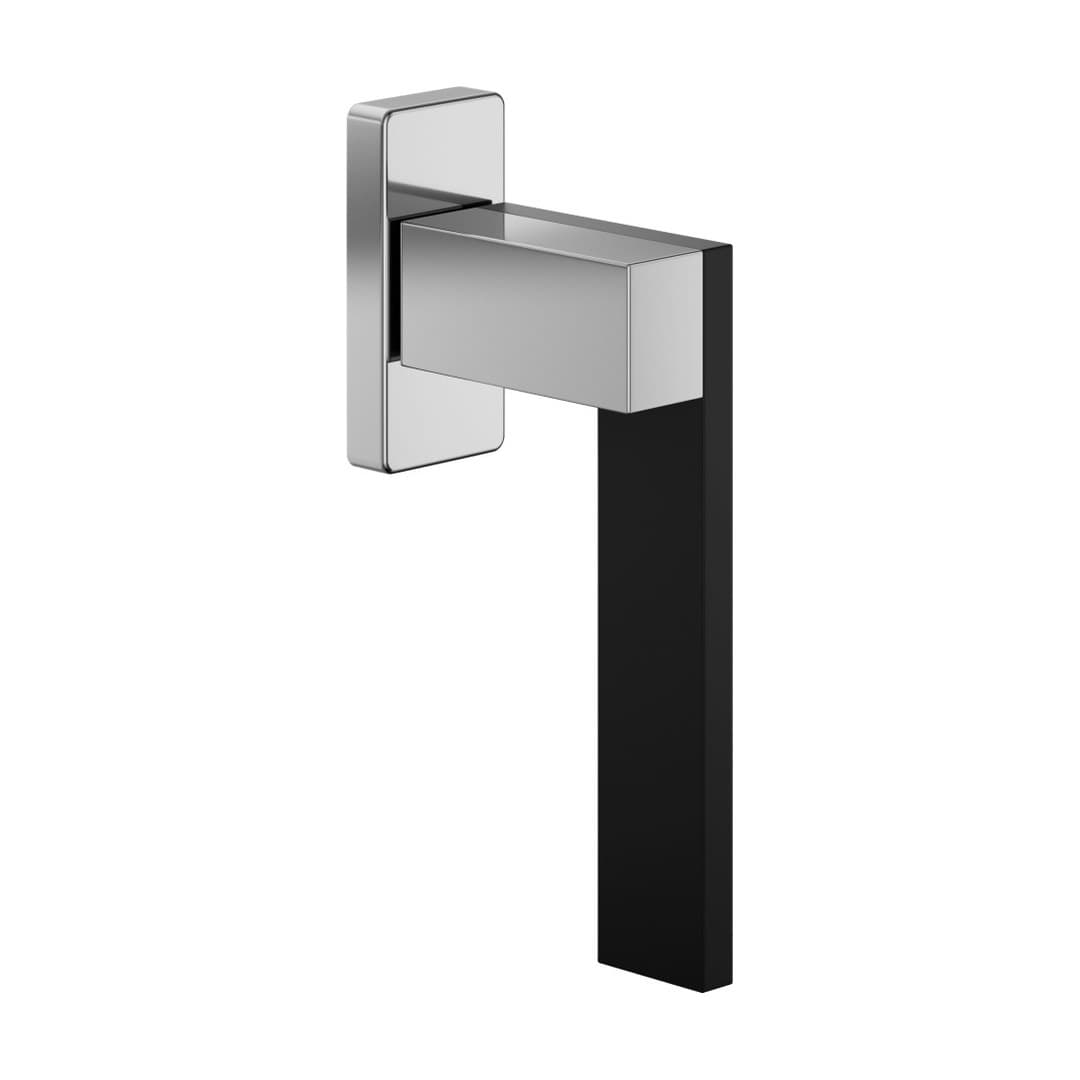 DnD Esa – Πόμολο Παραθύρου – DK VIS Rettangolare – Polished chrome + black (ES25V-CNE)