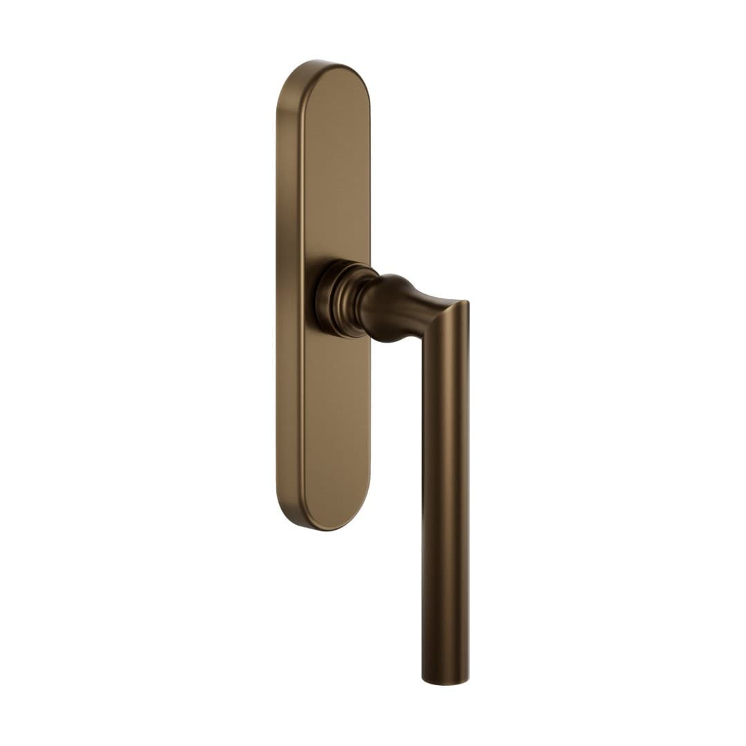 DnD Isabella – Πόμολο Παραθύρου – Cremonese su placca ovale – Matt sandblasted bronze (IS20C-BSO)