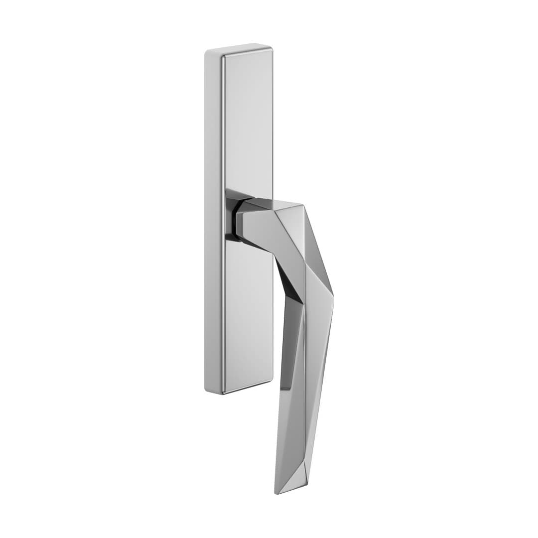 DnD Luxury 02 – Πόμολο Παραθύρου – Cremonese su placca rettangolare – Polished chrome (LU24M-OC)