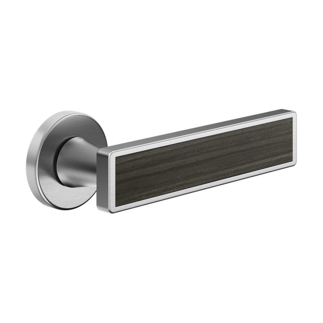 DnD Sochic L – Πόμολο Πόρτας Ροζέτα – Vis Tonda – Satin chrome + dark Rosewood insert (SL12-SPL)