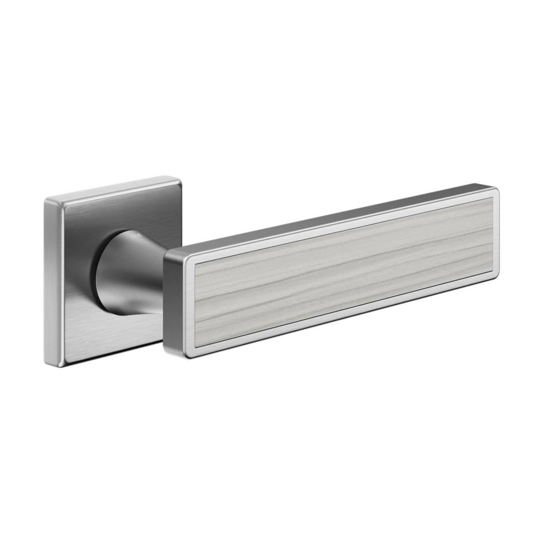 DnD Sochic L 02 – Πόμολο Πόρτας Ροζέτα – Vis Quadra – Satin chrome + sand Larchwood insert (SL14-SLS)