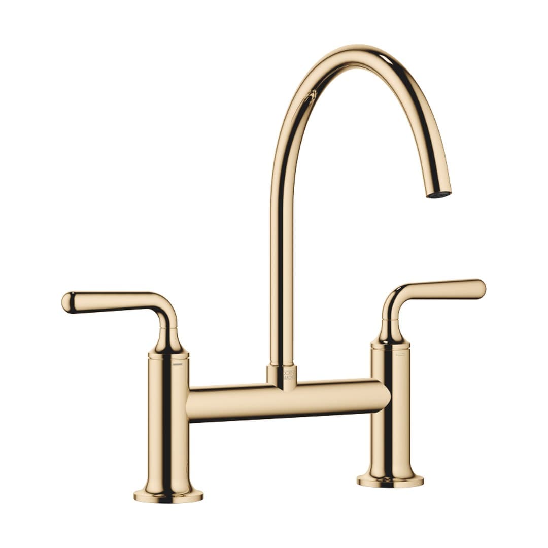 Dornbracht VAIA – Μπαταρία Κουζίνας – Two-hole bridge mixer for rinsing/Profi spray – Durabrass (23kt Gold) (19815809-09)