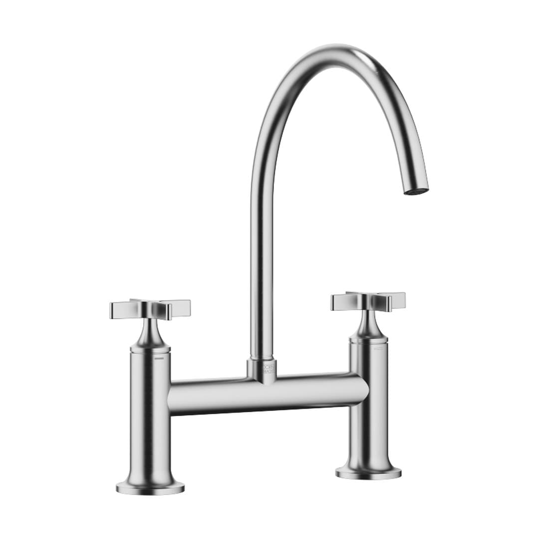 Dornbracht VAIA – Μπαταρία Κουζίνας – Two-hole bridge mixer for rinsing/Profi spray – Brushed Chrome (19825809-93)