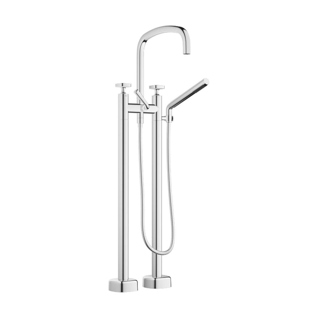 Dornbracht COYA – Μπαταρία Λουτρού Δαπέδου – Two-hole bath mixer for free-standing assembly with hand shower set – Chrome (25943404-00)