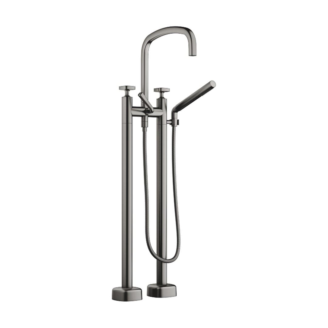Dornbracht COYA – Μπαταρία Λουτρού Δαπέδου – Two-hole bath mixer for free-standing assembly with hand shower set – Brushed Dark Platinum (25943404-99)
