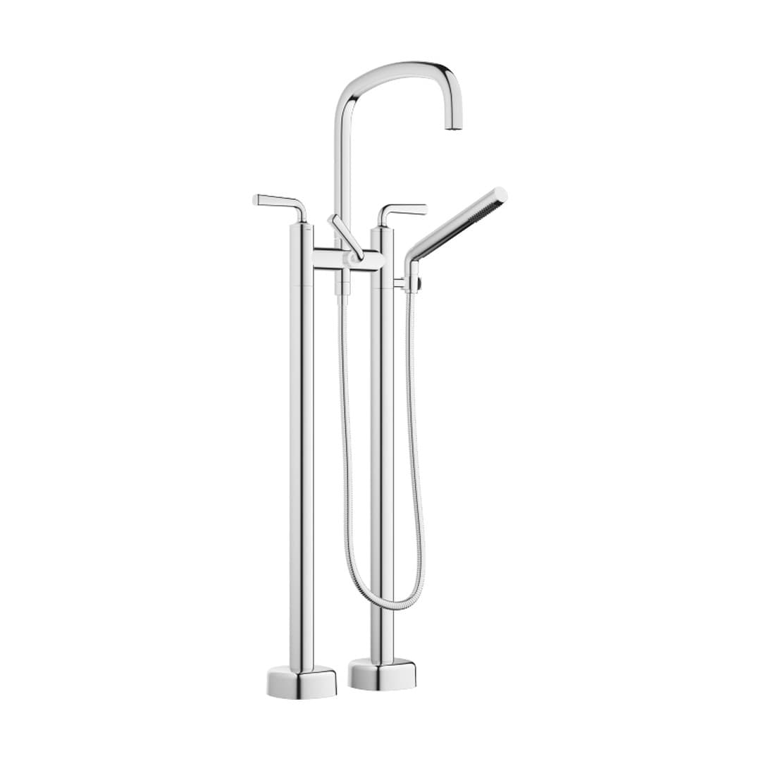 Dornbracht COYA – Μπαταρία Λουτρού Δαπέδου – Two-hole bath mixer for free-standing assembly with hand shower set – Chrome (25943414-00)