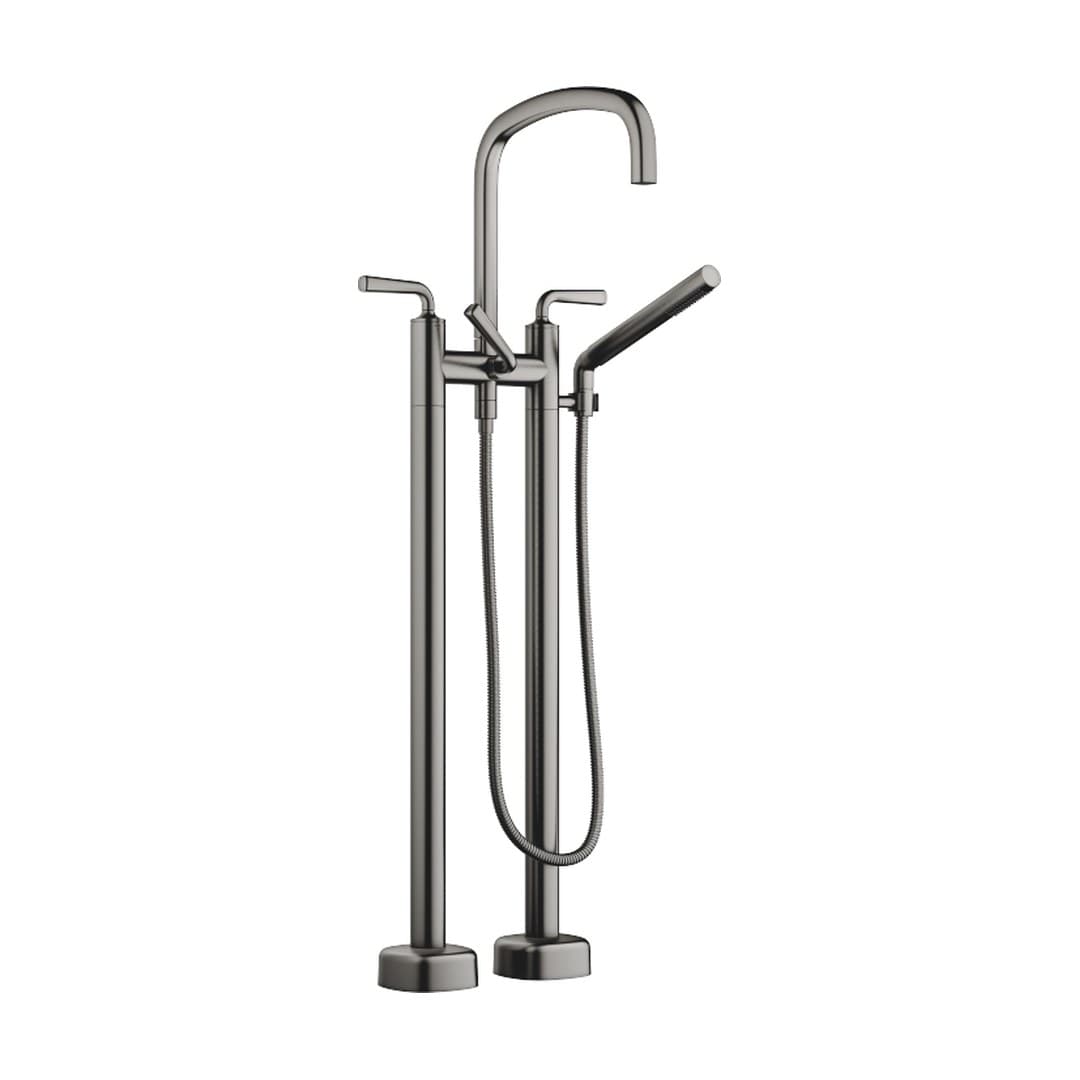 Dornbracht COYA – Μπαταρία Λουτρού Δαπέδου – Two-hole bath mixer for free-standing assembly with hand shower set – Brushed Dark Platinum (25943414-99)