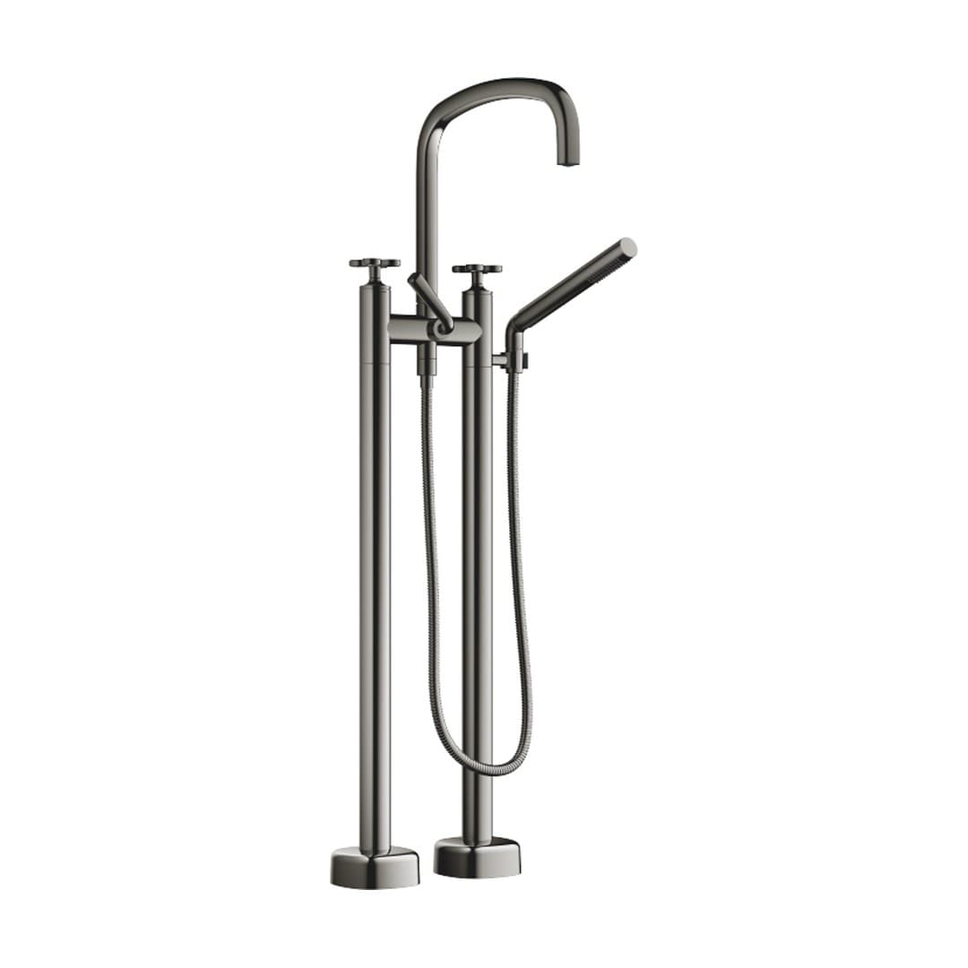Dornbracht COYA – Μπαταρία Λουτρού Δαπέδου – Two-hole bath mixer for free-standing assembly with hand shower set – Dark Chrome (25943424-19)