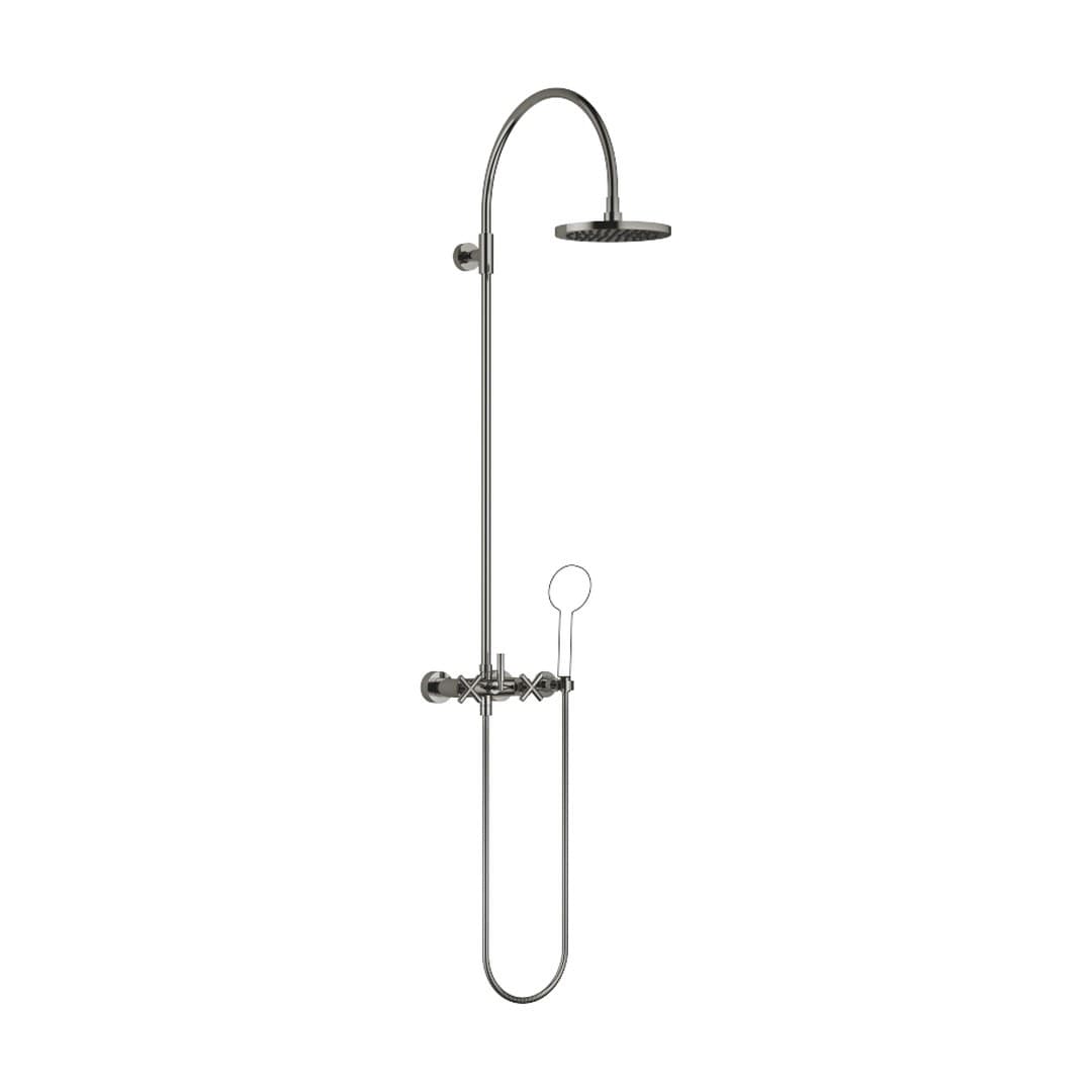 Dornbracht Tara – Σύστημα Ντους – Showerpipe with shower mixer without hand shower FlowReduce 220 mm – Dark Chrome (26632892-19)