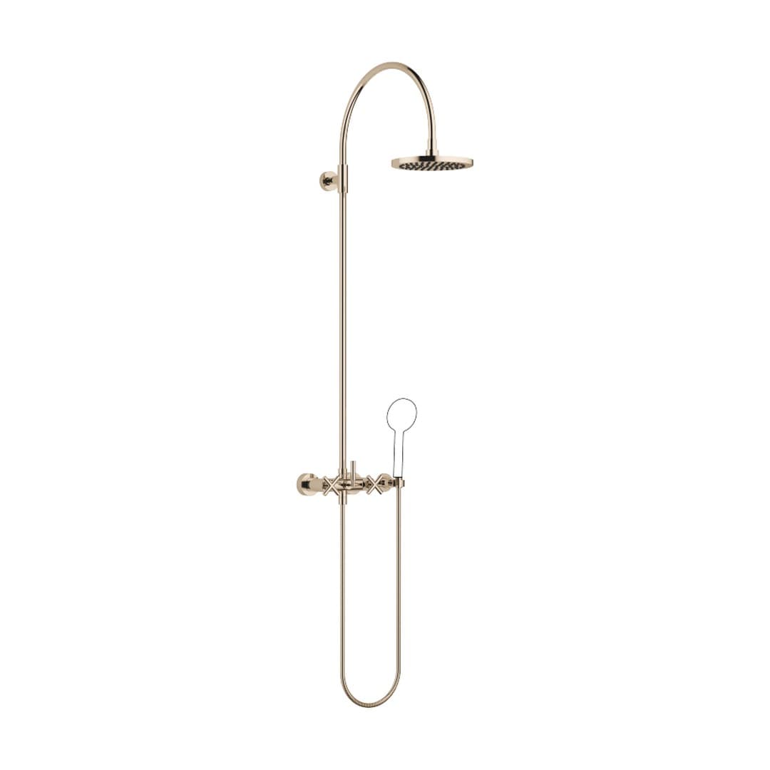 Dornbracht Tara – Σύστημα Ντους – Showerpipe with shower mixer without hand shower FlowReduce 220 mm – Champagne (22kt Gold) (26632892-47)