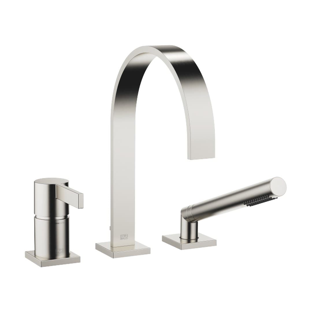 Dornbracht MEM – Μπαταρία Λουτρού Πάγκου – Three-hole single-lever bath mixer for bath rim or tile edge installation – Brushed Platinum (27412782-06)