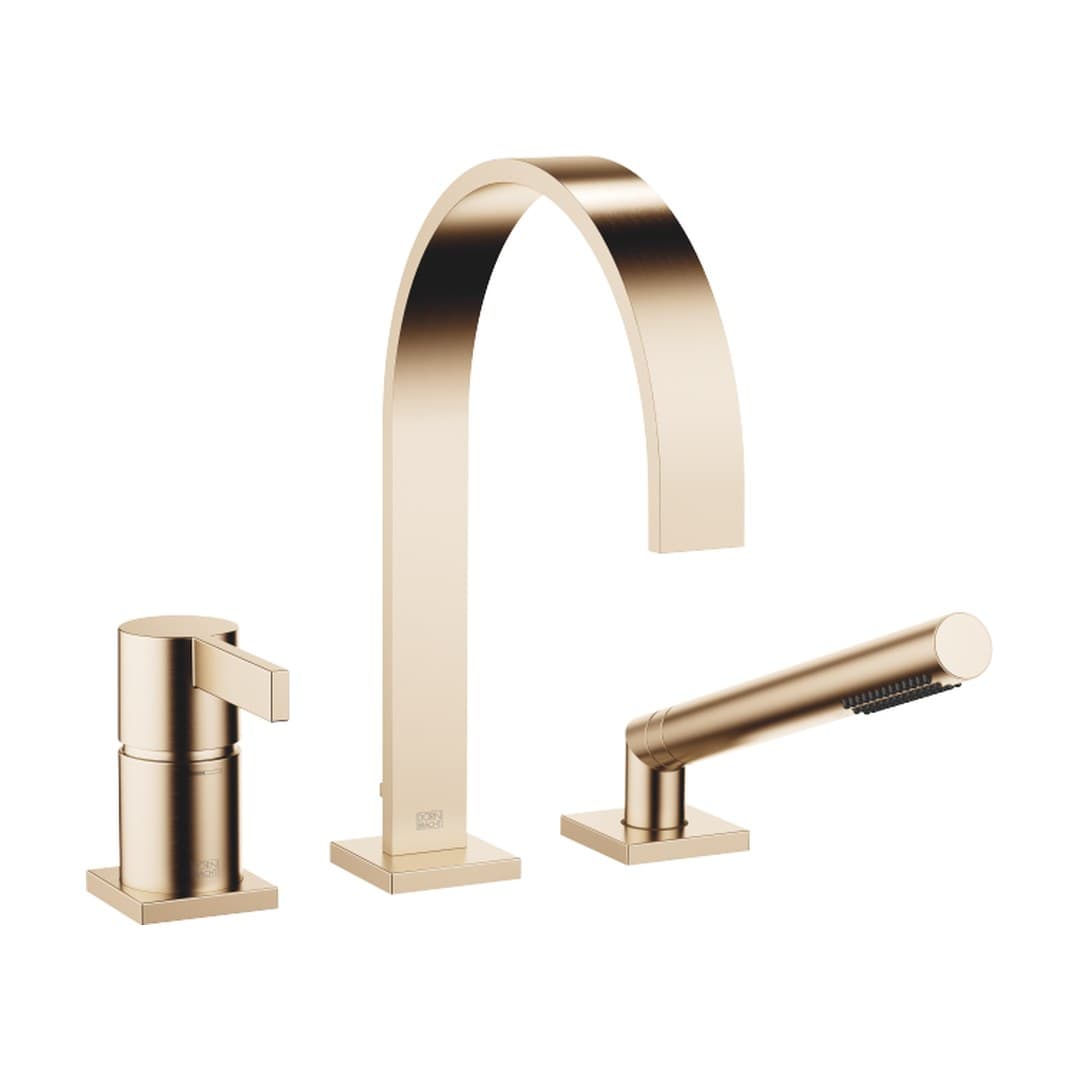 Dornbracht MEM – Μπαταρία Λουτρού Πάγκου – Three-hole single-lever bath mixer for bath rim or tile edge installation – Brushed Champagne (22kt Gold) (27412782-46)