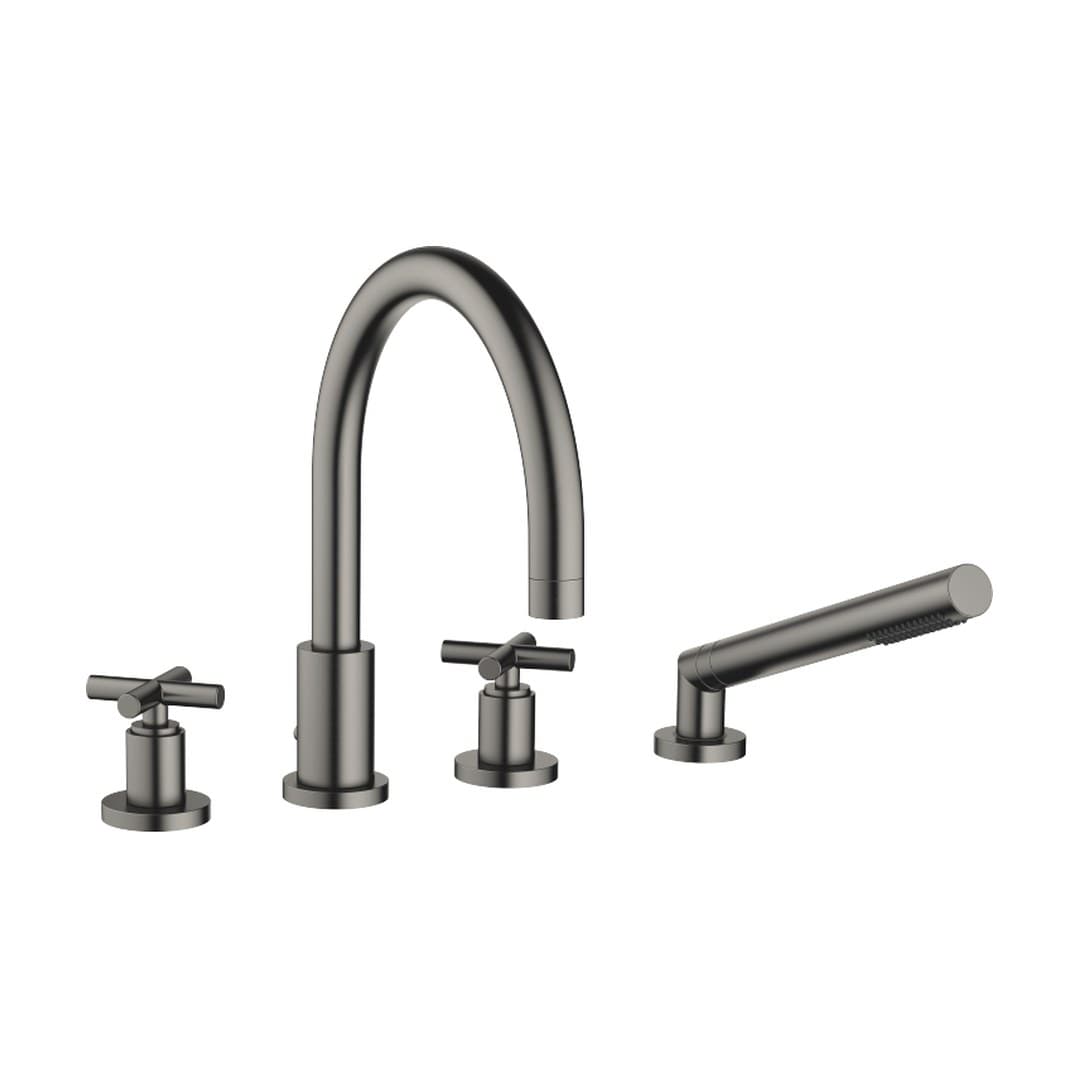 Dornbracht Tara – Μπαταρία Λουτρού Πάγκου – Bath shower set for bath rim or tile edge installation – Brushed Dark Platinum (27512892-99)