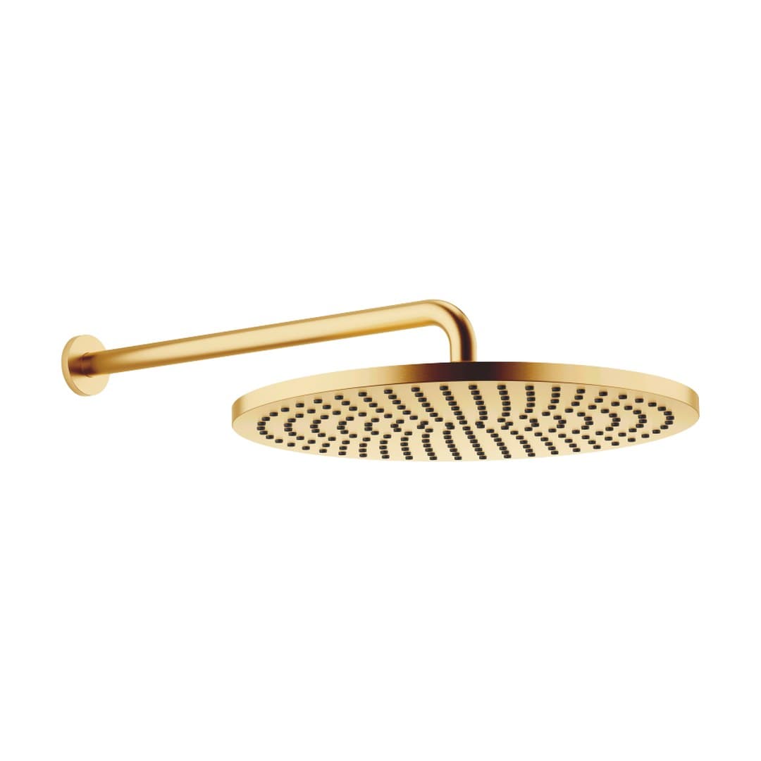 Dornbracht – Κεφαλή Ντους – Rainshower with wall fixing FlowReduce 400 mm – Brushed Durabrass (23kt Gold) (28658970-28)