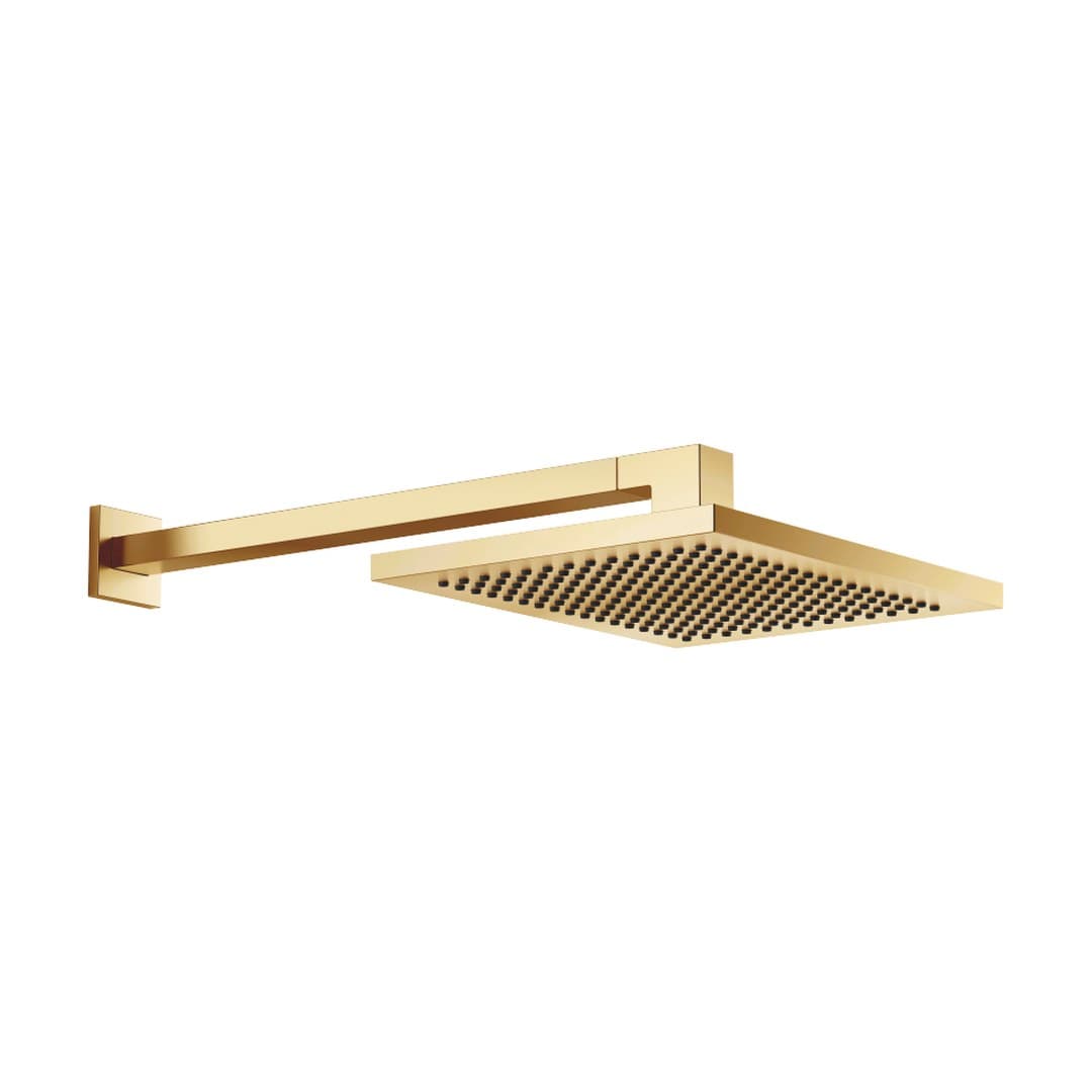 Dornbracht – Κεφαλή Ντους – Rainshower with wall fixing FlowReduce 300 x 240 mm – Brushed Durabrass (23kt Gold) (28764980-28)