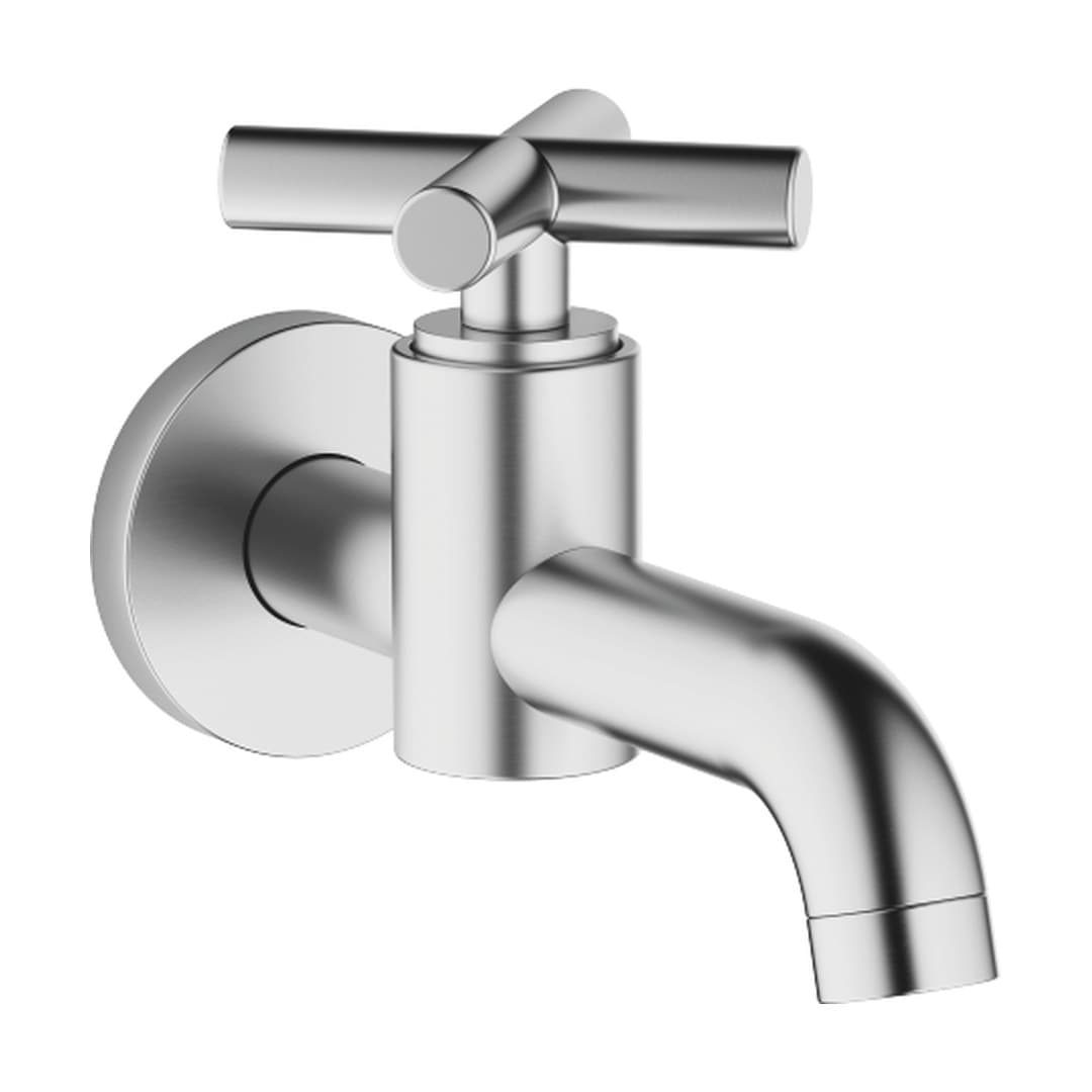 Dornbracht Tara – Μπαταρία Νιπτήρα Τοίχου – Wall-mounted valve cold water without pop-up waste – Brushed Chrome (30010892-93)
