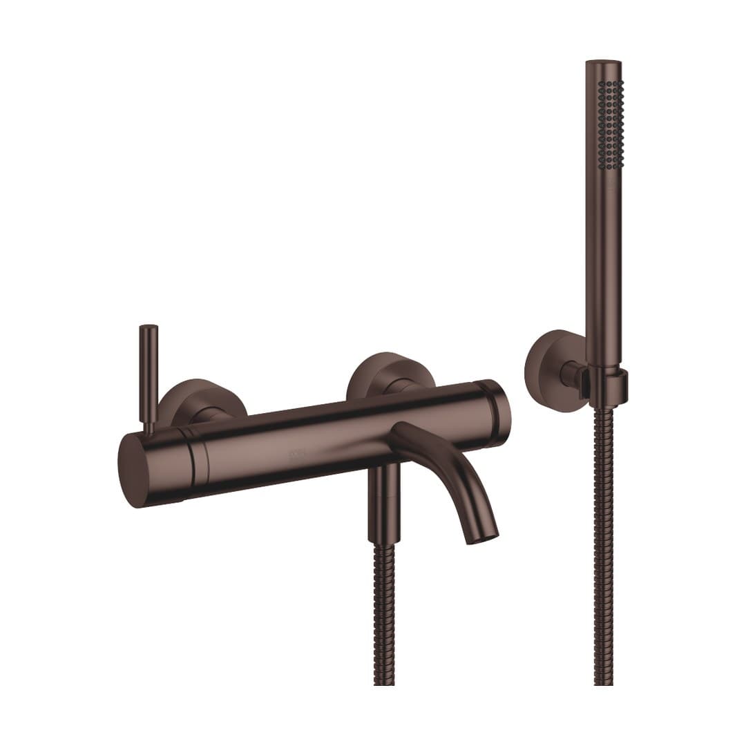 Dornbracht Meta – Μπαταρία Λουτρού Τοίχου – Single-lever bath mixer for wall mounting with hand shower set – Brushed Dark Bronze (PVD) (33233660-43)