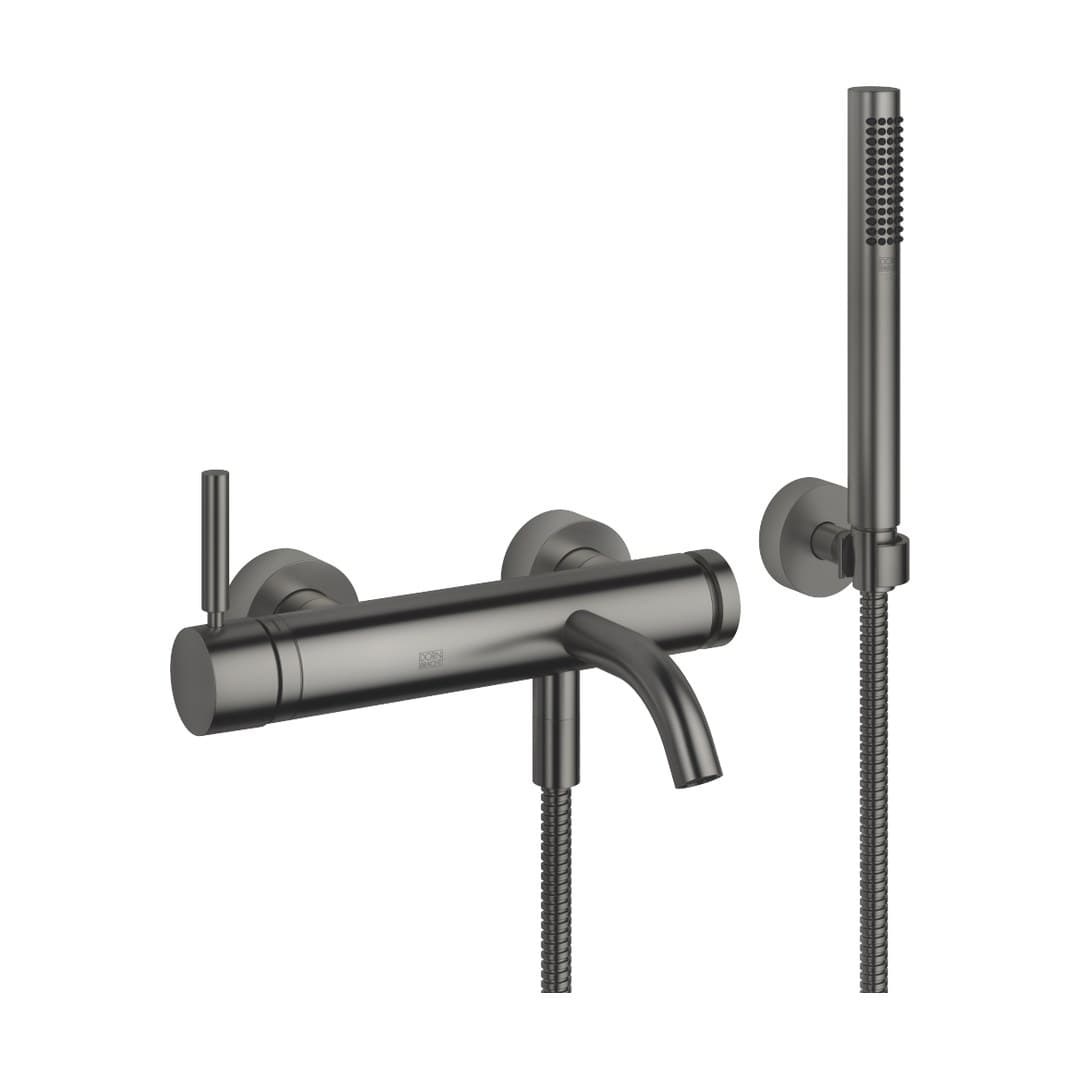 Dornbracht Meta – Μπαταρία Λουτρού Τοίχου – Single-lever bath mixer for wall mounting with hand shower set – Brushed Dark Platinum (33233660-99)
